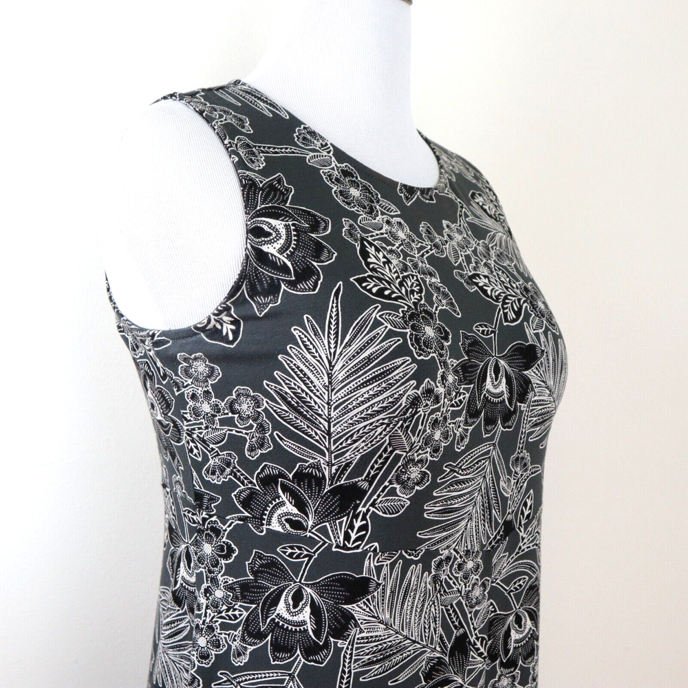 J Jill Size Petite M Wearever Collection Midi Tank Dress Jersey Floral - Picture 6 of 9